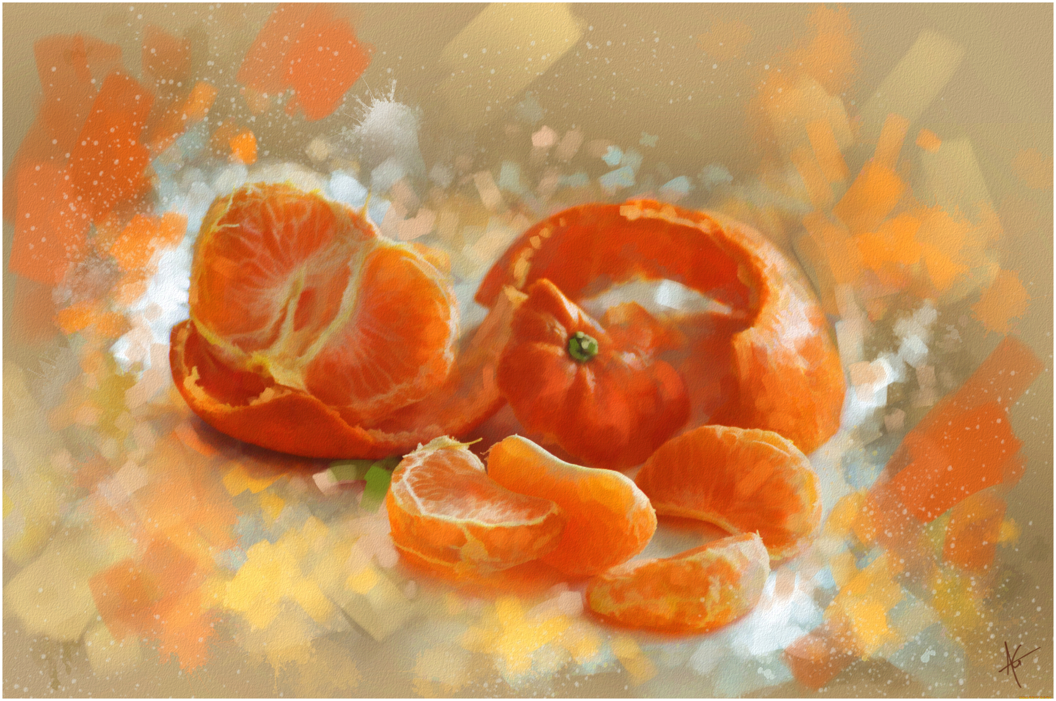 Апельсин картина маслом